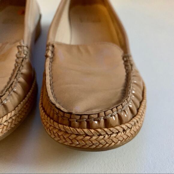 Stuart Weitzman Loafers Flats Shoes Camel Patent Leather Geek Loafers Size 5 - Picture 14 of 15